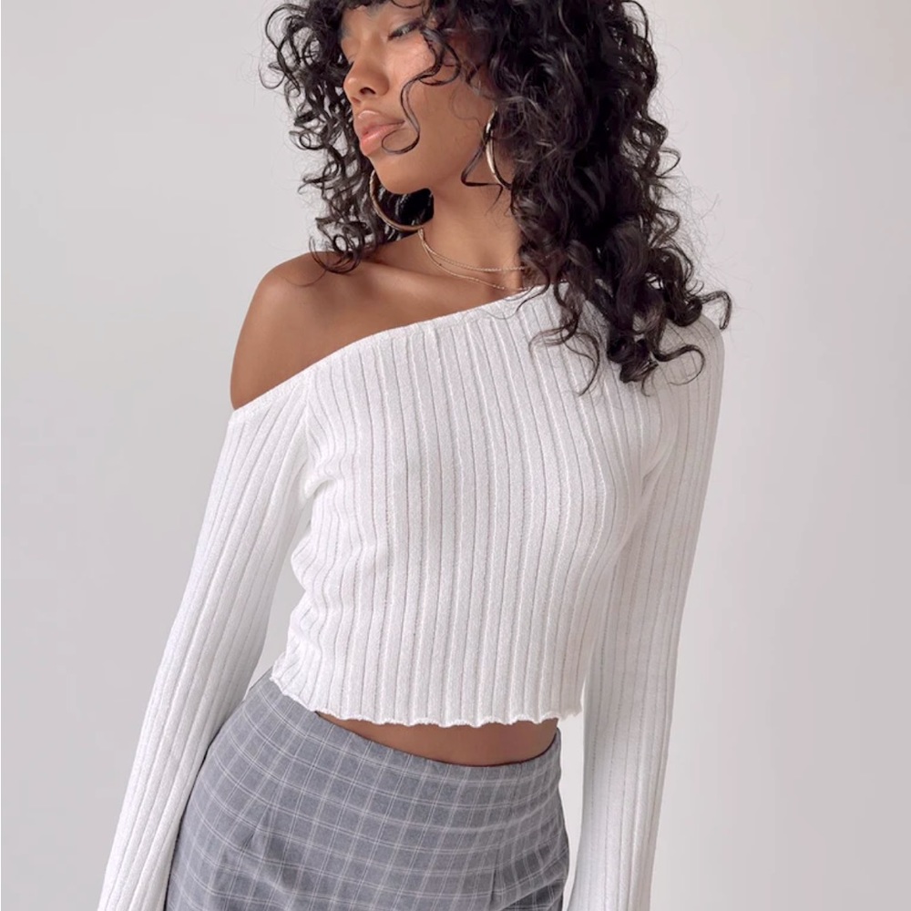 Princess Polly Santorini White Knit Top